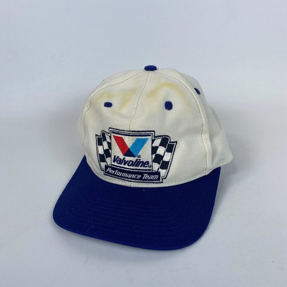 CYRK Baseball Cap Mens One Size‎ White Blue Valvoline Performance Team Strapback